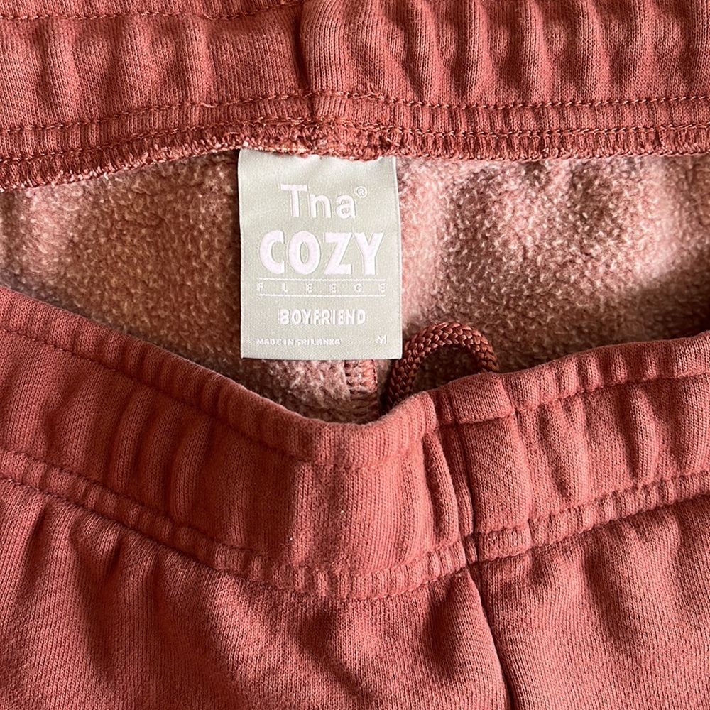 TNA Cozy Zip Hoodie and Shorts Set - Rust - Picture 2 of 3